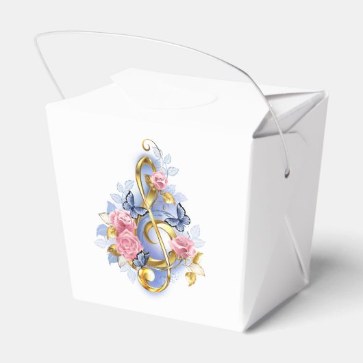 Treble cleart met roze rozen bedankdoosjes (Achterkant)