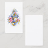 Treble cleart met roze rozen contactkaartje (Voorkant / Achterkant)