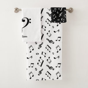 Treble Clef & Bass Clef Heart Bad Handdoek