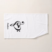Treble Clef & Bass Clef Heart Bad Handdoek (Handdoek)