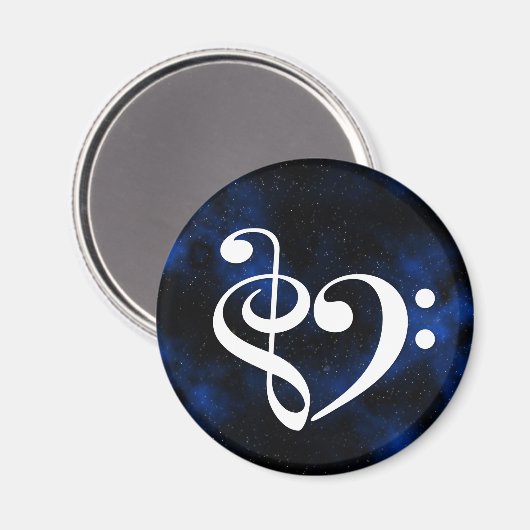 Treble Clef Bass Clef Heart Bug Milky Way Magneet (Voorkant / Achterkant)