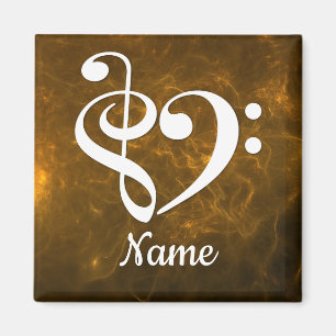 Treble Clef Bass Clef Heart Gold Nebula Gepersonal Magneet