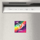 Treble Clef Bass Clef Heart Nebula Gepersonaliseer Magneet (Insitu (Vaatwasser))