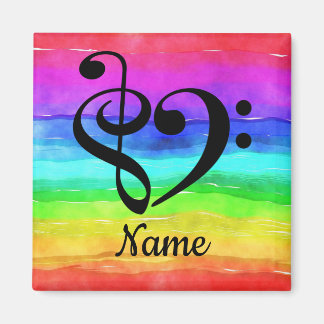 Treble Clef Bass Clef Music Heart Gepersonaliseerd Magneet