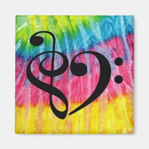Treble Clef Bass Clef Music Heart Rainbow Stropdas Magneet