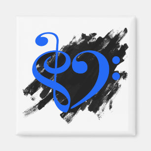 Treble Clef Bass Clef Musical Heart Grunge But Magneet