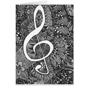 Treble Clef blanco kaart