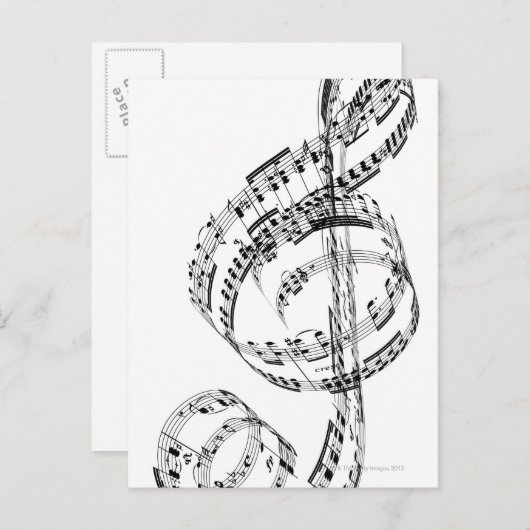 Treble Clef Briefkaart (Voorkant / Achterkant)