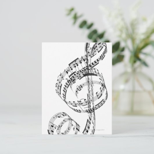 Treble Clef Briefkaart (Staand voorkant)