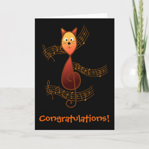 Treble Clef Cat Kaart