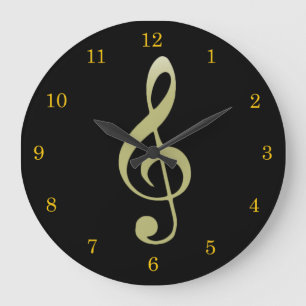 Treble Clef Clock van Leslie Harlow Grote Klok