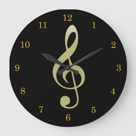 Treble Clef Clock van Leslie Harlow Grote Klok (Voorkant)