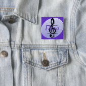 Treble Clef, Diva Vierkante Button 5,1 Cm (In situ)