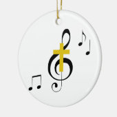 Treble Clef en Cross Keramisch Ornament (Links)