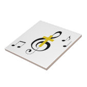 Treble Clef en Cross Tegeltje (Zijkant)