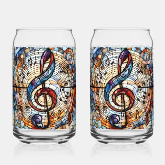 Treble Clef en notities Blikvorm Glas