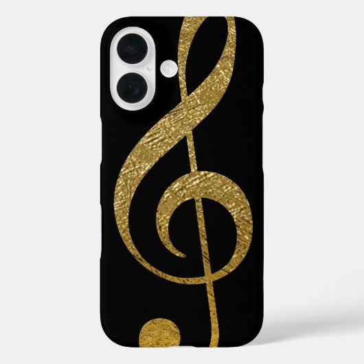 Treble Clef - faux gouden muzieknoot Case-Mate iPhone Case (Achterkant)