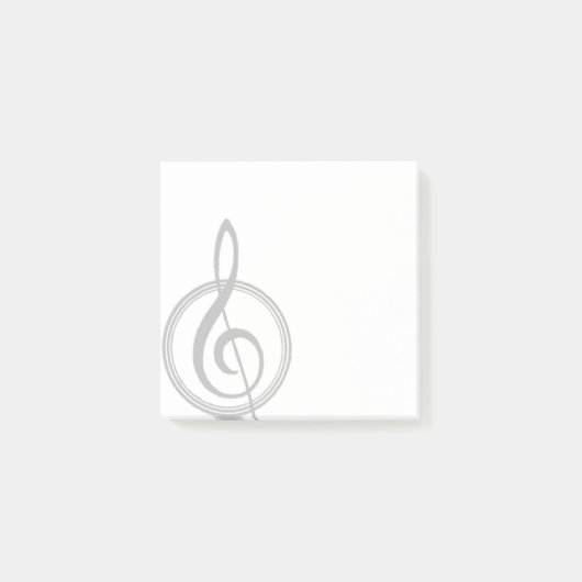  Treble Clef Greyscale Post Het merkt op Post-it® Notes (Voorkant)