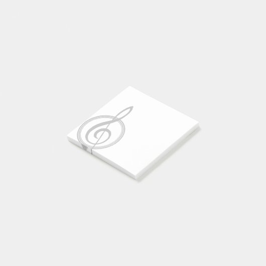 Treble Clef Greyscale Post Het merkt op Post-it® Notes (Schuin)
