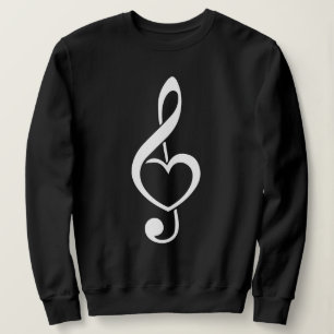 Treble Clef Heart Music Note Trui
