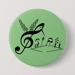 Treble Clef, hummingbird, muzieksymbolen, muziek Ronde Button 7,6 Cm