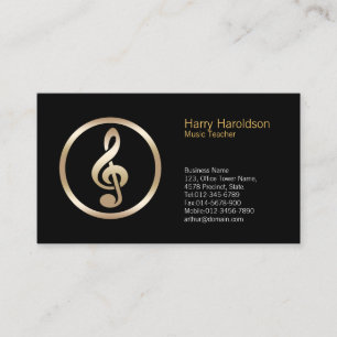 Treble Clef Icon Music Teacher Visitekaartje