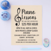 Treble Clef, Keyboard, Piano Lessons Adverteren Flyer (Enkel)