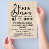 Treble Clef, Keyboard, Piano Lessons Adverteren Flyer (Hand)