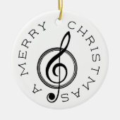 Treble Clef Merry kerstversiering Keramisch Ornament (Voorkant)