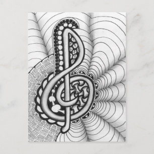 Treble Clef Music Doodle Briefkaart