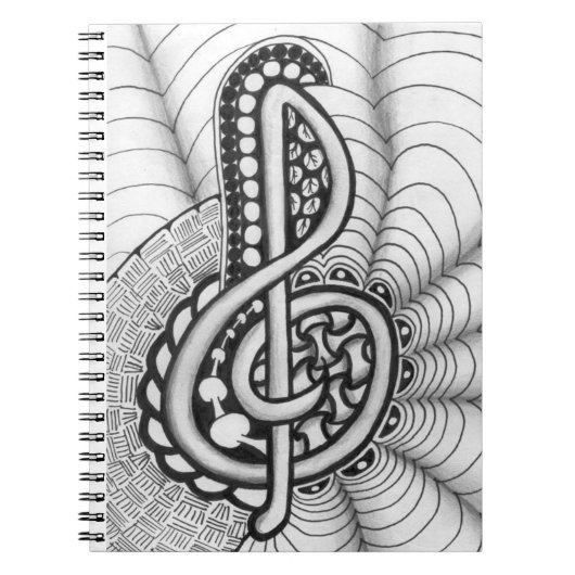 Treble Clef Music Doodle Notitieboek (Voorkant)