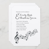 Treble Clef Music Faire-part de mariage (Devant / Derrière)