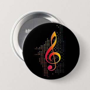 Treble Clef Music Ronde Button 7,6 Cm