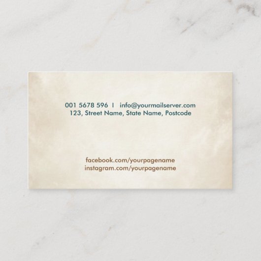 Treble Clef Music Tree Visitekaartje (Achterkant)