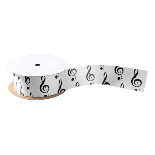 Treble Clef Musical 1,5-inch Satin Ribbon Lint (Spoel)