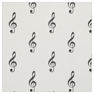 Treble Clef Musical Black en White Stof