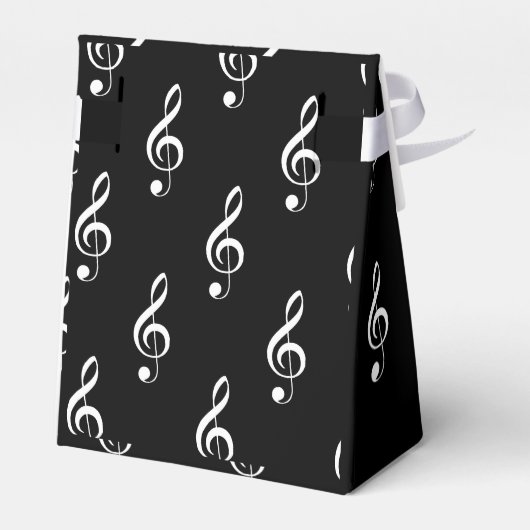 Treble Clef Musical Favor Box II Zwart Bedankdoosjes (Achterkant)