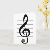 Treble Clef Musical Note-kaarten Kaart (Gele Bloem)