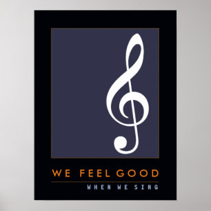 treble clef musical note, sing, muziek geïnspireer poster