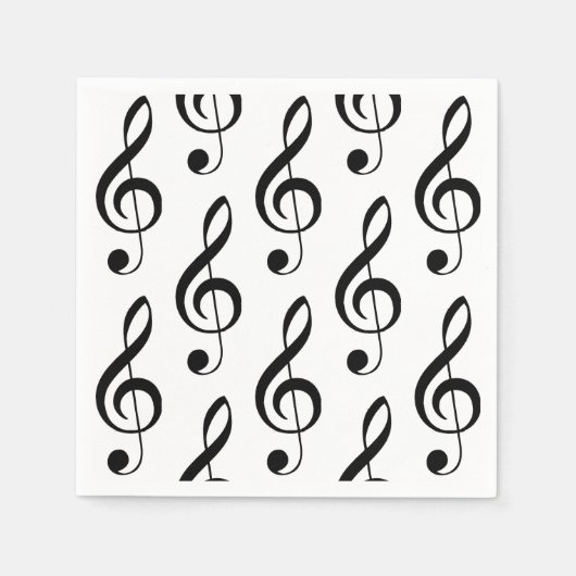 Treble Clef Musical Paper Napkin Servetten (Voorkant)