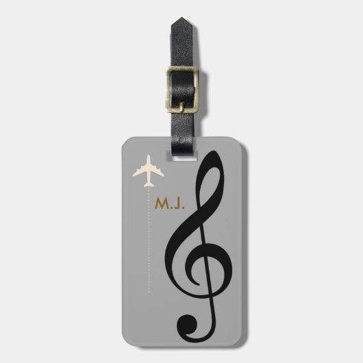 Treble Clef Musician Travel Bagagelabel (Voorkant verticaal)