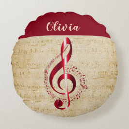Treble Clef muziek Rond Kussen