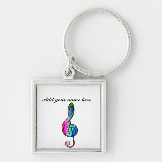 Treble clef note in color_ sleutelhanger (Voorkant)