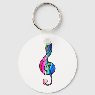 Treble clef note in color_ sleutelhanger