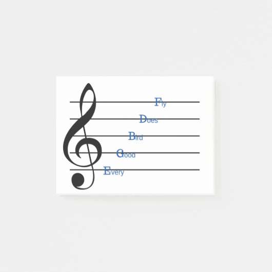 Treble Clef Post-it Notes (regelrijmpjes) (Voorkant)