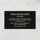 Treble Clef, Professional Keyboardist, Pianist Visitekaartje (Achterkant)