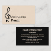 Treble Clef, Professional Keyboardist, Pianist Visitekaartje (Voorkant / Achterkant)