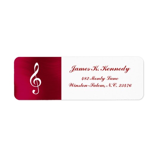 TREBLE CLEF - RETOURADRESLABEL ETIKET (Voorkant)