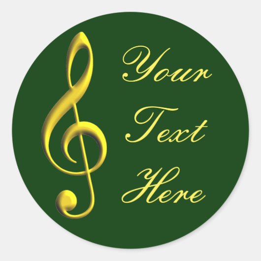 Treble Clef Ronde Sticker (Voorkant)