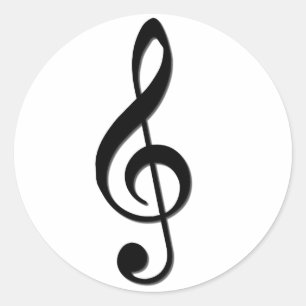 Treble Clef Ronde Sticker